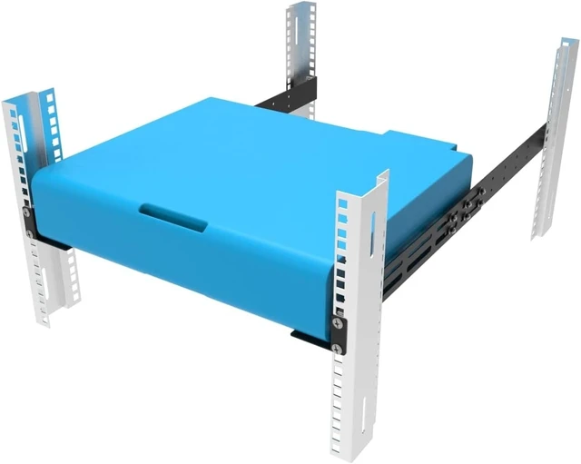 Alt view image 9 of 14 - 1U Universal Rack Mount Rails- 4-Post Server Rack Shelf Rail 16-29 inches Adjustable Depth for APC HP IBM DELL Compaq