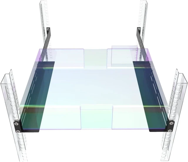 Alt view image 11 of 14 - 1U Universal Rack Mount Rails- 4-Post Server Rack Shelf Rail 16-29 inches Adjustable Depth for APC HP IBM DELL Compaq