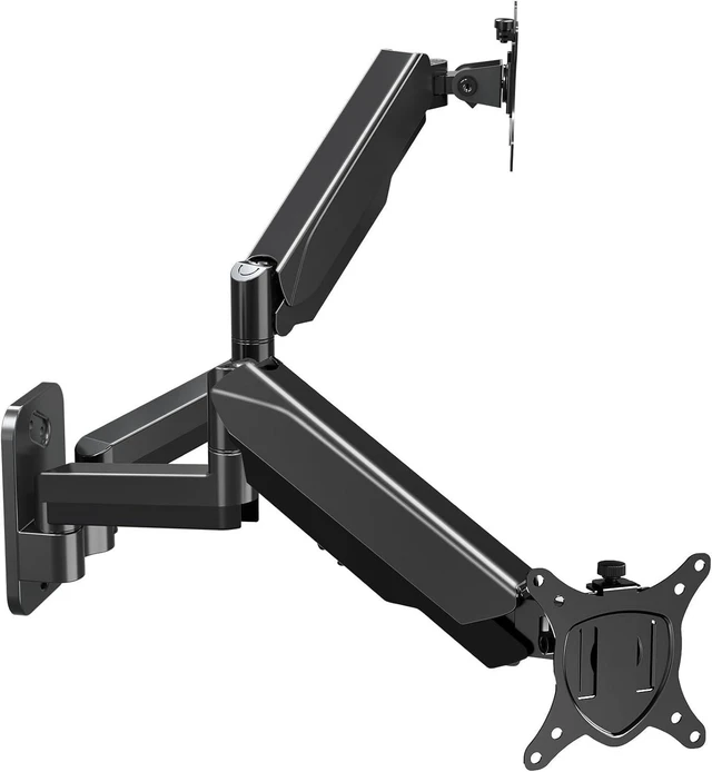 Alt view image 8 of 14 - MOUNT PRO Dual Monitor Wall Mount for 13 to 32 Inch Computer Screens, Gas Spring Arm for 2 Monitors, Each Holds Up to 17.6lbs, Full Motion Wall Monitor Mount with VESA 75x75/100x100