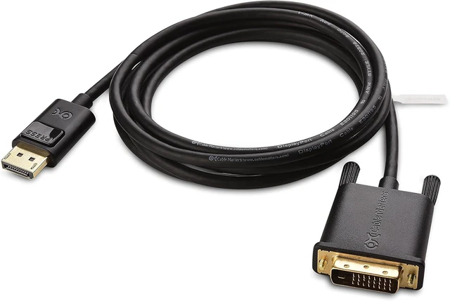 Alt view image 8 of 12 - Cable Matters 2-Pack DisplayPort to DVI Cable (DP to DVI Cable) 6 Feet