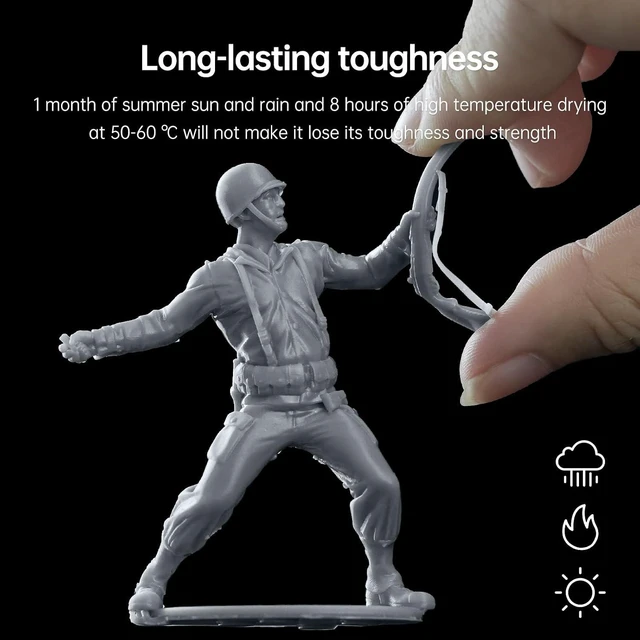 Alt view image 9 of 14 - RESIONE 3D Printer Resin - TH72 Flexible Tough Resin for Long-Lasting Toughness and High Elongation- Ideal for Impact Resistant 3D Printing of Figurines,Medium Grey 1KG