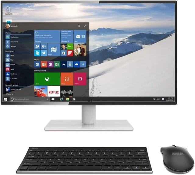 Alt view image 14 of 14 - Arteck 2.4G Wireless Keyboard and Mouse Combo Ultra Compact Slim Stainless Full Size Keyboard and Ergonomic Mouse for Computer/Desktop/PC/Laptop and Windows 10/8/7 Build in Rechargeable Battery