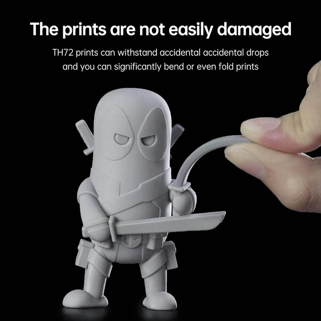 Alt view image 10 of 14 - RESIONE 3D Printer Resin - TH72 Flexible Tough Resin for Long-Lasting Toughness and High Elongation- Ideal for Impact Resistant 3D Printing of Figurines,Medium Grey 1KG