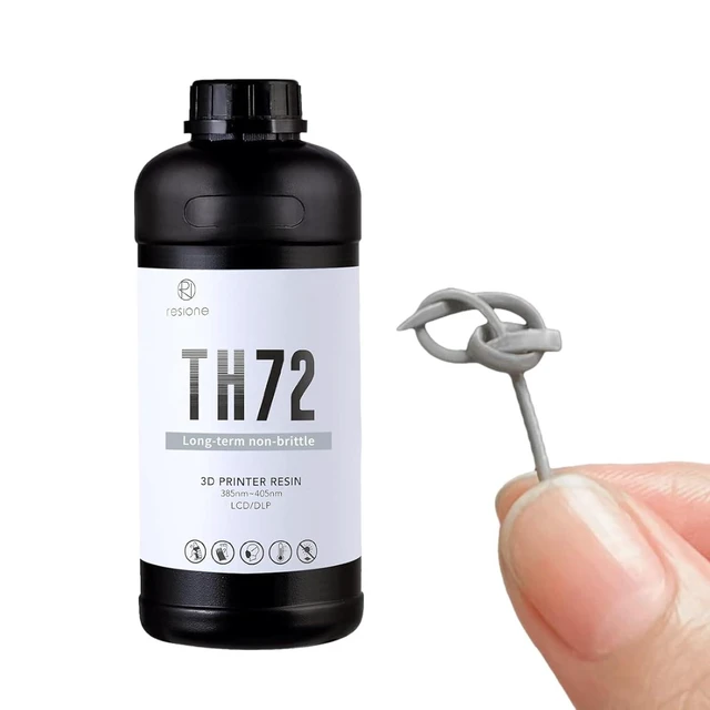 Alt view image 8 of 14 - RESIONE 3D Printer Resin - TH72 Flexible Tough Resin for Long-Lasting Toughness and High Elongation- Ideal for Impact Resistant 3D Printing of Figurines,Medium Grey 1KG