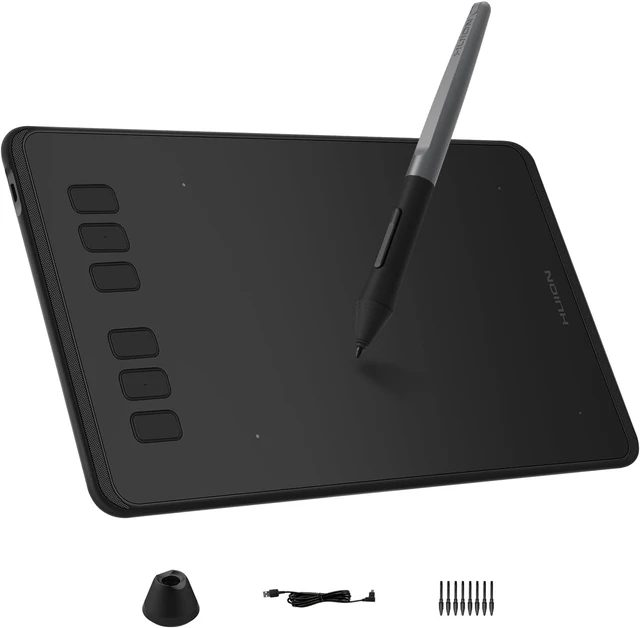 Alt view image 8 of 14 - HUION Inspiroy H640P Drawing Tablet, 6x4 inch Art Tablet with Battery-Free Stylus, 8192 Pen Pressure, 6 Hot Keys, Graphics Tablet for Drawing, Writing, Design, Teaching, Work with Mac, PC & Mobile