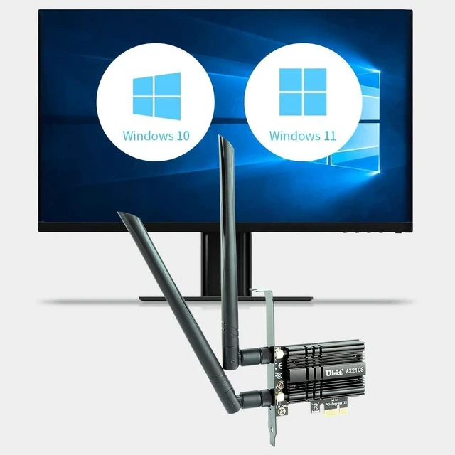 Alt view image 14 of 14 - Ubit AX210 WiFi 6E PCIe Wireless WiFi Card Up to 5400Mbps(6GHz/5GHz/2.4GHz),BT5.3,OFDMA,MU-MIMO,Support Win 11/10 64bit Only
