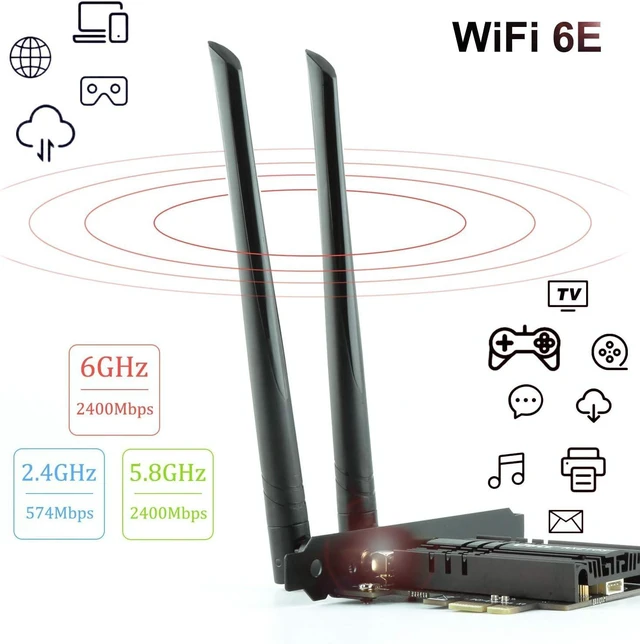 Alt view image 10 of 14 - Ubit AX210 WiFi 6E PCIe Wireless WiFi Card Up to 5400Mbps(6GHz/5GHz/2.4GHz),BT5.3,OFDMA,MU-MIMO,Support Win 11/10 64bit Only