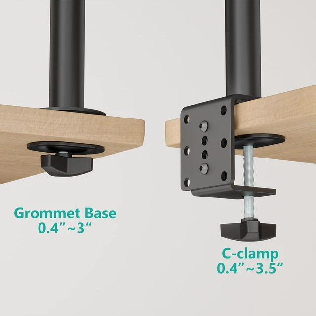Alt view image 13 of 14 - WALI Triple Monitor Desk Mount, Fully Adjustable Three Monitor Stand Fits 3 Screens up to 27 inch, 22 lbs, Weight Capacity per Arm (M003), Black