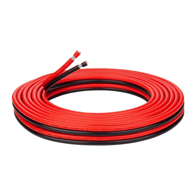 Alt view image 8 of 14 - 10 Gauge Wire - iGreely 30 FT 10/2 Gauge Tinned Copper Low Voltage Wire Electrical Wire Cable for Solar Panel Car Audio Automotive Trailer Marine Harness Wiring 10AWG 30Ft