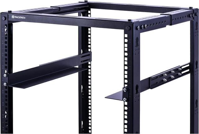 Alt view image 12 of 12 - 1U 4-Post Server Rack Rail, 20.2-32 Inch Adjustable Depth - 110lbs Capacity