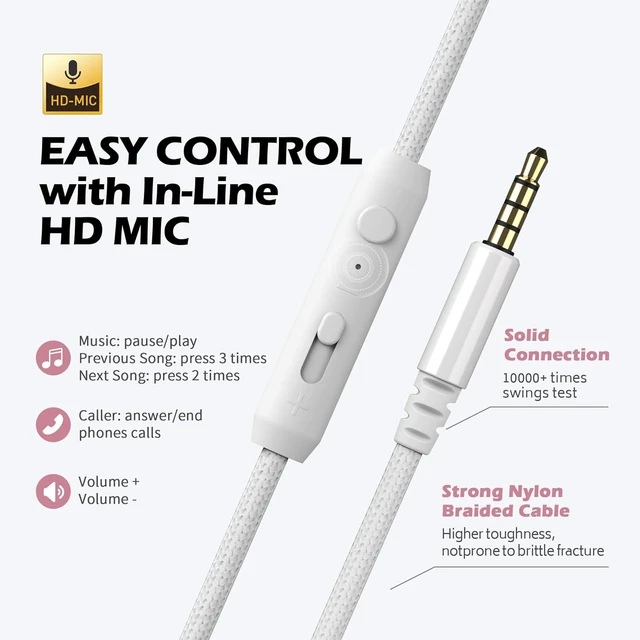 Alt view image 10 of 12 - AILIHEN C8 Girls Headphones, On-Ear Headphones Wired with Microphone and Volume Control Foldable Corded Stereo 3.5mm Headset for Girls School Chromebook Laptop Computer PC Tablets Travel (Rose Gold)