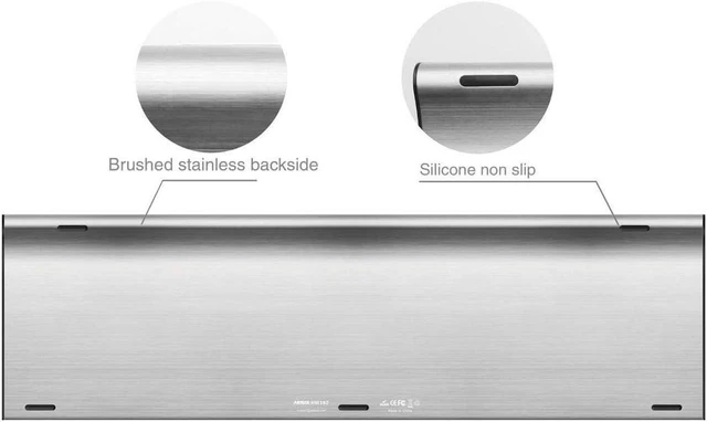 Alt view image 10 of 14 - Arteck HB192 Universal Bluetooth Keyboard Multi-Device Stainless Steel Full Size Wireless Keyboard for Windows iOS Android Computer Desktop Laptop Surface Tablet Smartphone Rechargeable Battery