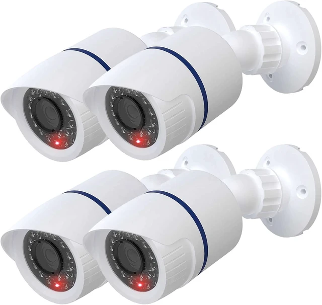 Alt view image 8 of 14 - WALI Dummy Fake Simulated Surveillance Security CCTV Dome Camera Indoor Outdoor with One LED Light, Warning Security Alert Sticker Decal (TC-W4), 4 Packs, White