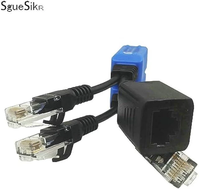 Alt view image 8 of 12 - 4 Pair PoE Ethernet Splitter, RJ45 Cable Sharing Kits, 2-in-1 Cat5 Combiner for 8 Security IP Cameras NVR Surveillance System