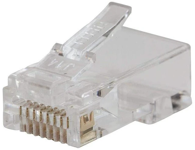 Alt view image 8 of 12 - Klein Tools VDV826-702 Pass-Thru Modular Data Plug, RJ45 CAT5E, Gold Plated, Pass Through Connectors 50-Pack