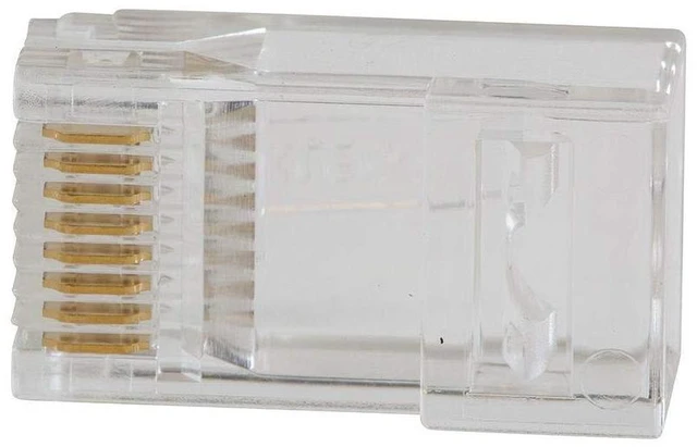 Alt view image 12 of 12 - Klein Tools VDV826-702 Pass-Thru Modular Data Plug, RJ45 CAT5E, Gold Plated, Pass Through Connectors 50-Pack