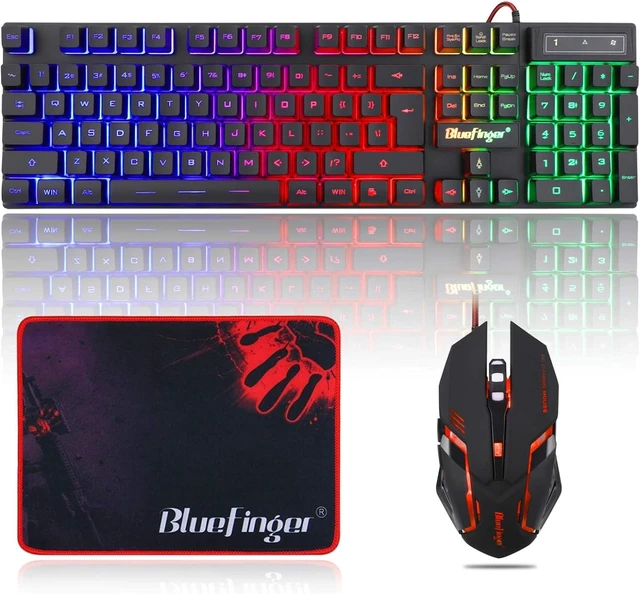Alt view image 8 of 10 - RGB Gaming Keyboard and Backlit Mouse Combo, USB Wired, LED Gaming set for Laptop PC Computer Game and Work