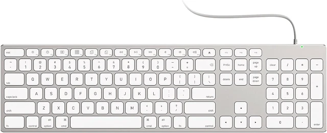 Alt view image 8 of 14 - All-Aluminum Keyboard for Apple Mac OS,Well-Built and Duralable, USB-A/USB-C Wired Keyboard with Numeric Keypad for iMac/Mac Mini or MacBook (Keyboard Riser Included)