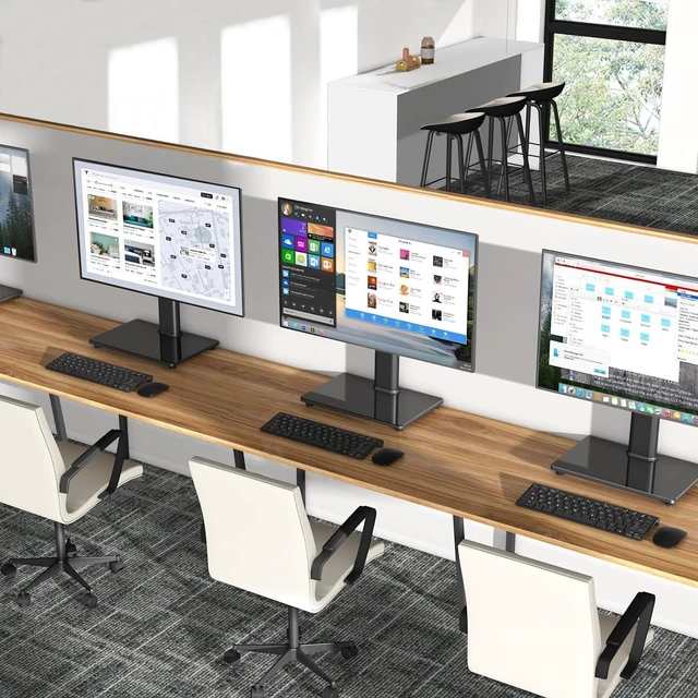 Alt view image 12 of 14 - TAVR Furniture Single Monitor Stand VESA Mount for 13-32 Inch Screens, Free-Standing Monitor Riser with Swivel Tilt Rotation Height Adjustable, VESA Monitor Mount up to 44lbs, VESA 75x75100x100mm