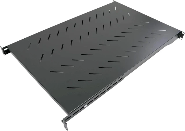 Alt view image 8 of 13 - Adjustable 1U Server Rack Shelf 28-34.4 Inch Depth, Vented Design for 4 Post Computer Racks and Cabinets, 80kg Heavy Duty Load Capacity