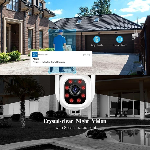 Alt view image 13 of 14 - OOSSXX (2-Way Audio & PTZ Camera) 5MP Extend Wireless PTZ Camera WiFi Security System Pan, 24/7 Auto Tracking PTZ Camera Outdoor Indoor,Night Vision,2-Way Audio Surveillance DVR Set