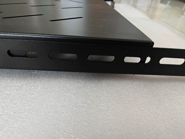 Alt view image 11 of 13 - Adjustable 1U Server Rack Shelf 28-34.4 Inch Depth, Vented Design for 4 Post Computer Racks and Cabinets, 80kg Heavy Duty Load Capacity