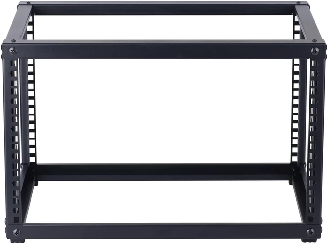 Alt view image 7 of 12 - 6U Open Frame Network Rack, Server Rack Shelf for Networking, Server, Audio and Video Equipment, Desktop AV Rack