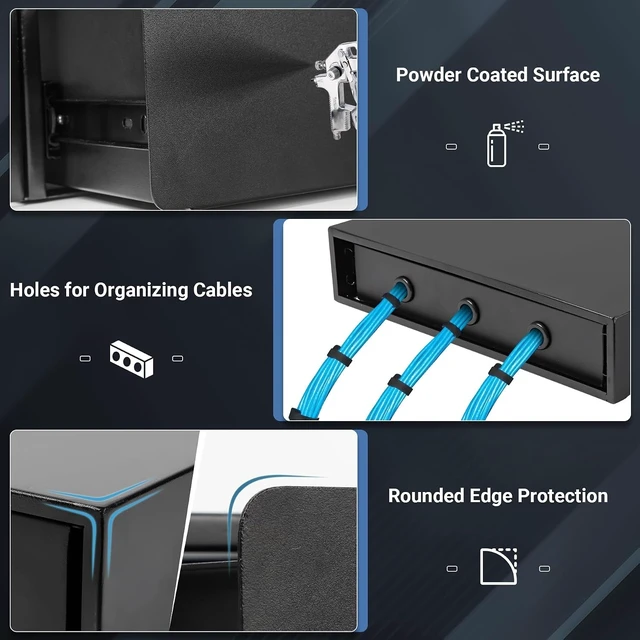 Alt view image 11 of 12 - 2U Rack Mount Drawer, Server Rack Drawer w/Combination Lock & Foam Pad, Powder Coated Locking Rack Drawer for 19 Inch Network Equipment/Server/DJ/AV Racks, Cabinets and Enclosures