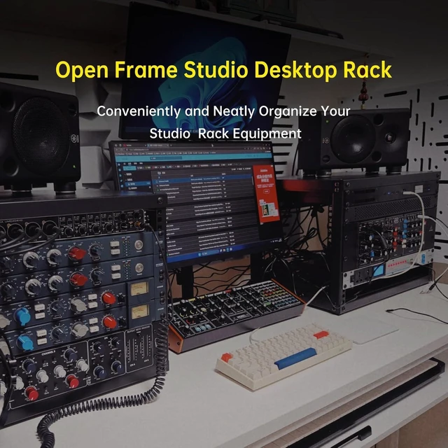Alt view image 11 of 12 - 6U Open Frame Network Rack, Server Rack Shelf for Networking, Server, Audio and Video Equipment, Desktop AV Rack