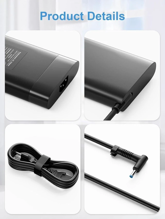 Alt view image 11 of 11 - 200W Laptop Charger for HP Victus Gaming 15 16 Omen Gaming 15 17 Pavilion 15 17 ZBook Fury Studio 15 17 G10 G9 G8 G7 G6 G5 G3 Envy TPN-DA10 L00818-850 Power Supply Cord AC Adapter