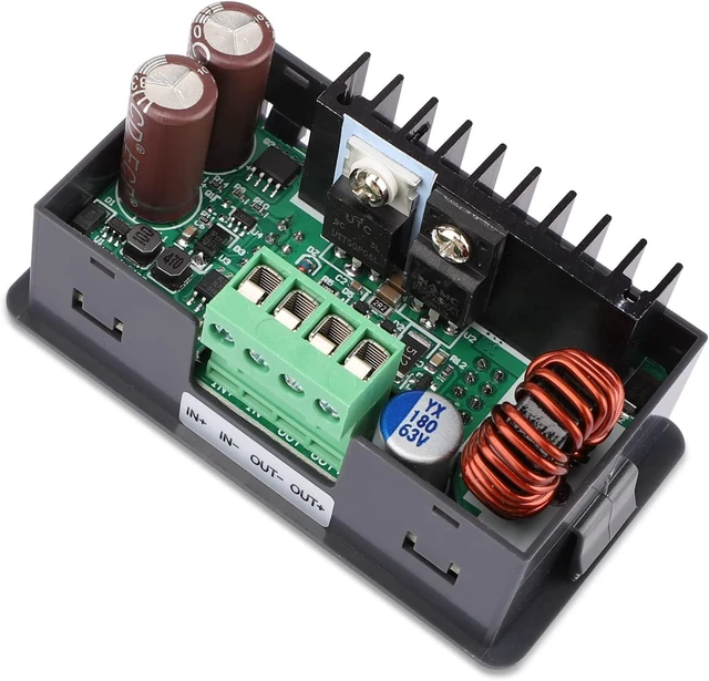 Alt view image 12 of 14 - DROK DC Buck Converter Adjustable Color LCD Display, 6-55V to 0-50V 5A Step Down Converter Voltage Regulator Power Supply
