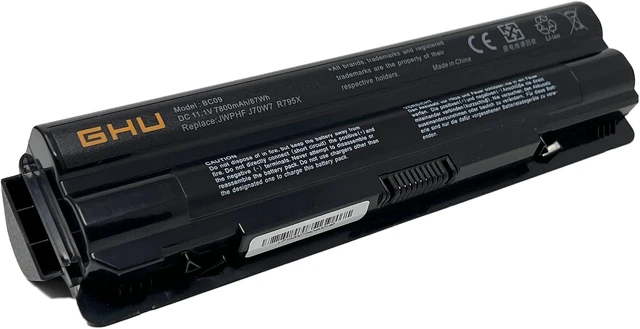 Alt view image 8 of 12 - GHU New Battery 87 Wh 9-Cell JWPHF R795x Compatible with Dell XPS Laptops 14 L401x 15 L502X L501X 17 L702X L701X 61YD0 P/N P11f 312-1123 312-1127 453-10186 J70W7 WHXY3 7800mah Batteries 11.1V