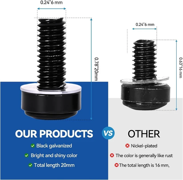 Alt view image 10 of 13 - 120-Pack M6 x 20mm Rack Mount Screws and Cage Nuts for Server RacksRouters&Audio Equipment Cabinets Wall Server Network Enclosure Mount Screws
