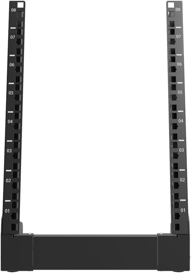 Alt view image 9 of 14 - 8U Small Desktop Network Rack, 10 inch Mini Open Frame Desktop Cabinet for 10 inch Network, Servers, Audio, Video and Studio Equipment Free Standing Home Office Rack (8U)
