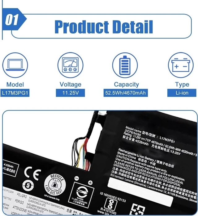 Alt view image 8 of 12 - Dentsing L17M3PG1 L17C3PG1 L17C3PG2 L17M3PG2 Laptop Battery Compatible with Lenovo Legion Y530-15ICH Y540 Y545-PG0 Y740-15IRH Y740-15ICHG Legion Y7000 2019 1050 PG0 Series L17M3PG3 11.25V 52.5Wh
