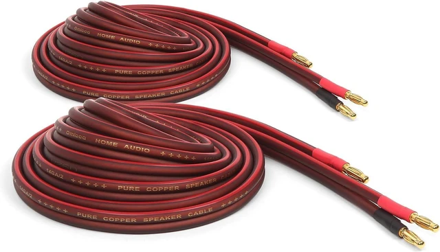 Alt view image 5 of 8 - Micca 14 Gauge Pure Copper Speaker Wire, 12 Feet 2 Pack, Gold Plated Banana Plugs, Soldered Construction, Slim Design, 245 Strands, for Stereo or Home Theater, 4 Meters Pair