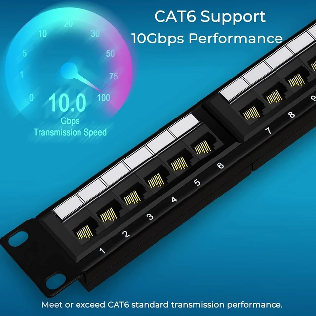 Alt view image 8 of 12 - Rapink Patch Panel 24 Port Cat6 10G Support, Network Panel UTP 19-Inch, Wallmount or Rackmount 1U Ethernet Patch Panel Punch Down Block for Cat6, Cat5e, Cat5 Cabling