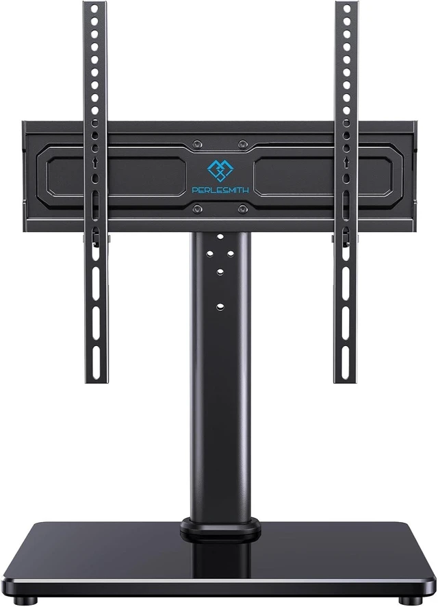 Alt view image 8 of 14 - PERLESMITH Universal Swivel TV Stand for 24-60 inch TVs up to 99 lbs, 8 Height Adjustable Table Top TV Stand, TV Base Stand with Tempered Glass Base, Max VESA 400x400mm, PSTVS33