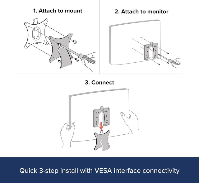 Alt view image 9 of 9 - Ergotron Quick Release Bracket for Monitor and TV Screens Up to 35 lbs, Less Than 3 Inch Display Depth Add-on for VESA Monitor Arms