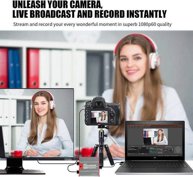 Alt view image 10 of 14 - Mirabox USB3.0 4K HDMI Video Capture Card, 1080P 60FPS HD Game Capture Device Cam Link with HDMI Passthrough Work with DSLR Xbox PS4 Switch for OBS Twitch Game Live Streaming and Recording