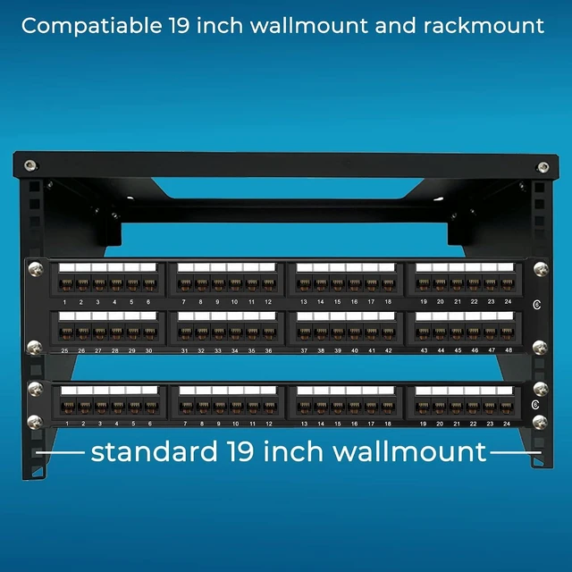 Alt view image 12 of 12 - Rapink Patch Panel 24 Port Cat6 10G Support, Network Panel UTP 19-Inch, Wallmount or Rackmount 1U Ethernet Patch Panel Punch Down Block for Cat6, Cat5e, Cat5 Cabling