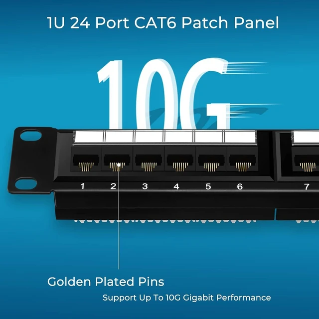 Alt view image 10 of 12 - Rapink Patch Panel 24 Port Cat6 10G Support, Network Panel UTP 19-Inch, Wallmount or Rackmount 1U Ethernet Patch Panel Punch Down Block for Cat6, Cat5e, Cat5 Cabling