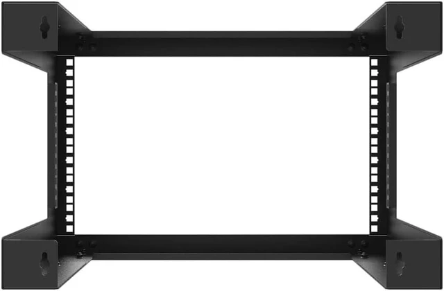 Alt view image 13 of 14 - Jingchengmei 6U Wall Mount Open Frame Rack-19 Inch Server Equipment Rack- Adjustable Depth 13-18 Inches 2 Post Open Frame Cabinet- Black (6U13-18InD)