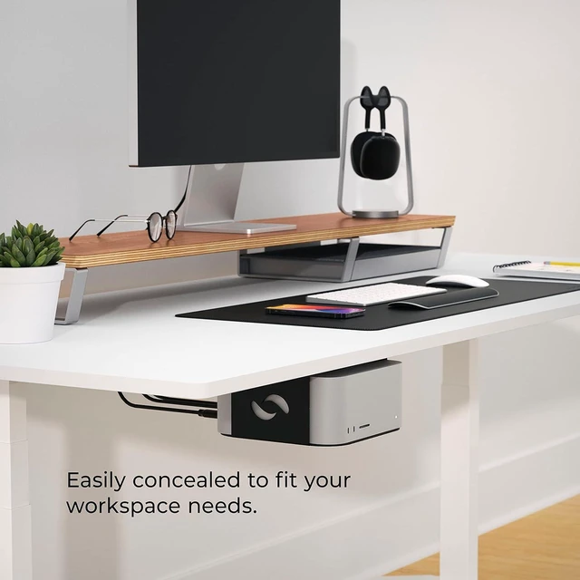 Alt view image 12 of 14 - HumanCentric Under Desk Mount Compatible with Mac Studio Mount, Secure or Hide Your Mac Studio Under Desk with an Apple Mac Studio Mount, Desk Mounting Stand for Apple Studio Mount, Mac Studio Mount