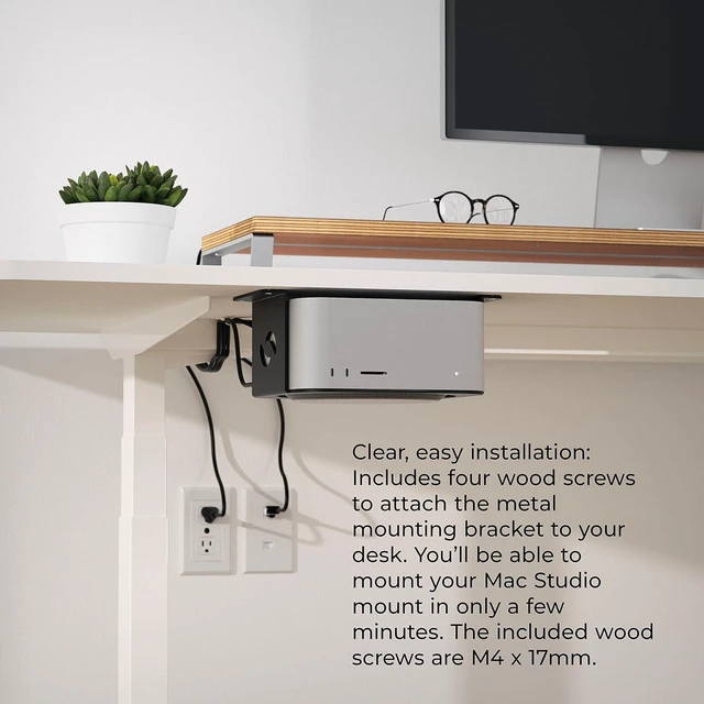 Alt view image 13 of 14 - HumanCentric Under Desk Mount Compatible with Mac Studio Mount, Secure or Hide Your Mac Studio Under Desk with an Apple Mac Studio Mount, Desk Mounting Stand for Apple Studio Mount, Mac Studio Mount