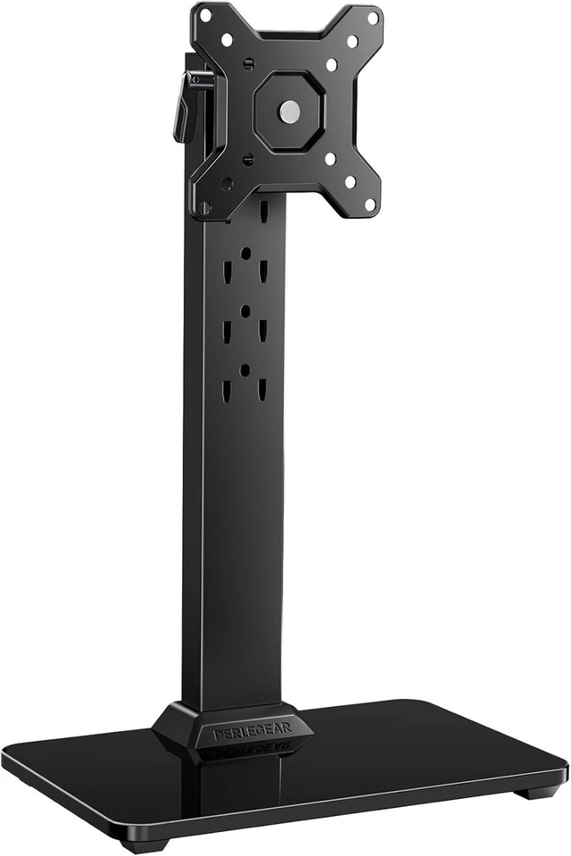Alt view image 8 of 14 - Perlegear Monitor Stand, Freestanding Monitor Mount for 13-34 inch Screens with 360 Degree Rotation, 5 Height Settings, Adjustable Monitor Desk Riser with Swivel and Tilt, Max VESA 100x100mm, PGTVS29