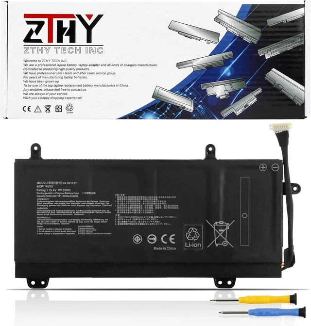 Alt view image 8 of 14 - ZTHY C41N1727 Laptop Battery Replacement for Asus Zephyrus M GM501 GM501G GM501GM GM501GS ROG GU501 GU501G GU501GM GM501G-SEI006T GM501GS-EI015T GU501GM-BI7N8 GM501GM-EI005T GM501GS-EI003T 15.4V 55Wh