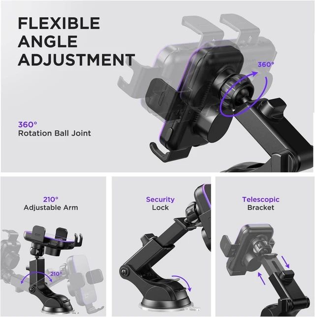 Alt view image 14 of 14 - Wireless Car Charger,7 Colored RGB BacklitMosurr 15W Auto Clamping Car Charger Phone Mount Holder fit for iPhone 15 14 13 12 Mini Pro Max 11 XR XS, Samsung Galaxy S24 Ultra S23 S22 S21+ Note 20, etc