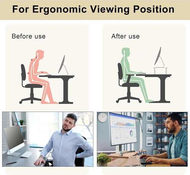 Alt view image 11 of 12 - Monitor Stand Riser,Wood & Acrylic Computer Monitor Stand with LED Light,Desk Accessories Desktop Organizer Stand for Computer,Laptop,Printer,PC & TV Screen Riser