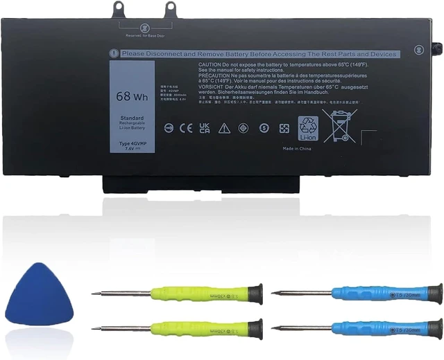 Alt view image 6 of 10 - 4GVMP Laptop Battery Compatible with Dell Latitude 5400 5500 Precision 3540 Inspiron 7590 7591 7791 2-in-1 Series 1V1XF R8D7N RF7WM 0RF7WM 9JRYT 09JRYT 0X77XY 0C5GV2 7.6V 68Wh